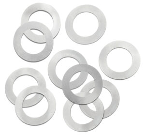 0.010 Thickness 1 OD Matte Finish Pack of 10 5/8 ID Steel Round Shim Full Hard Temper 